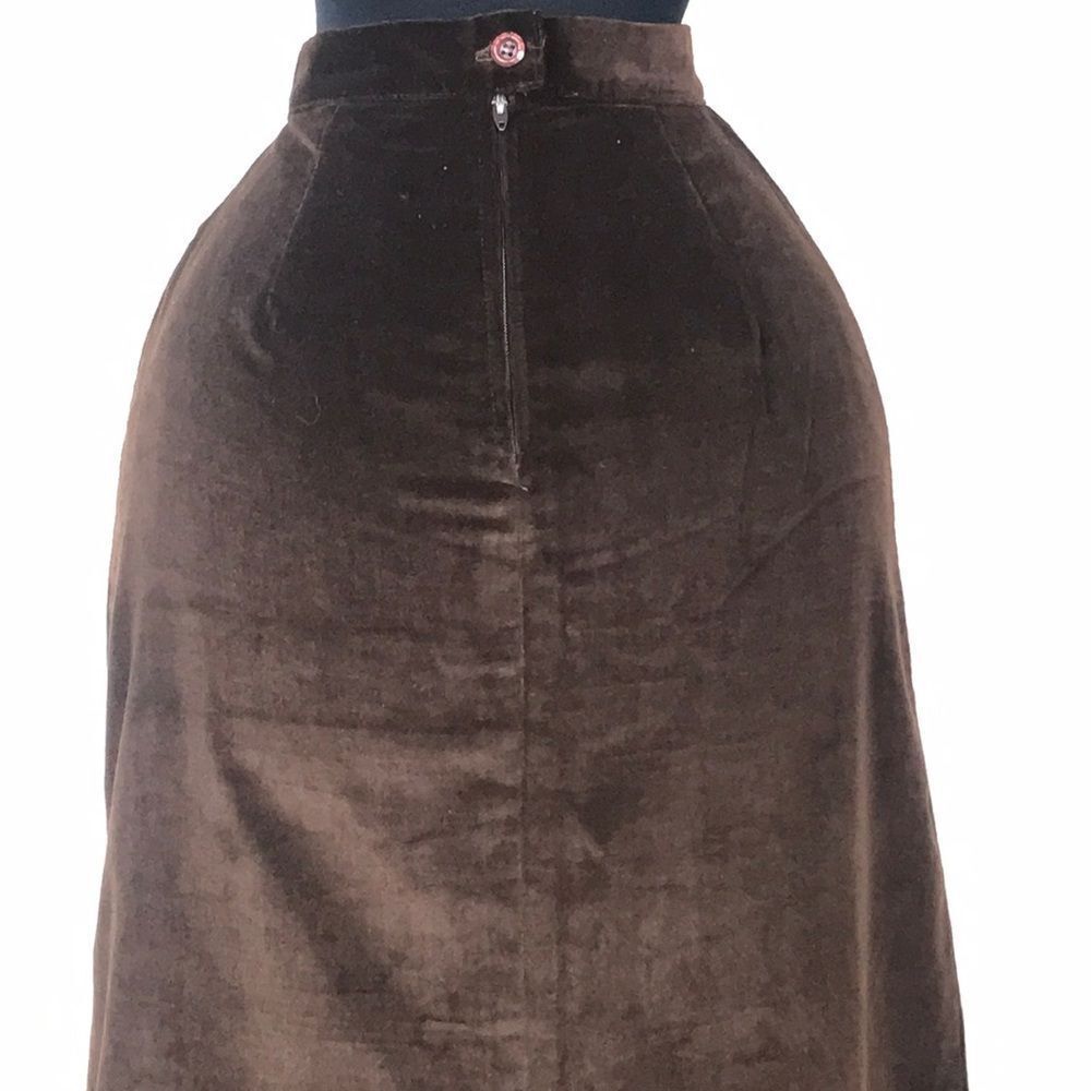 Vintage Retro Sears Jr Bazaar Velvet Maxi Skirt Size 9